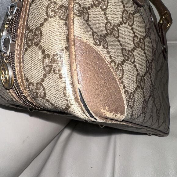 Authentic Gucci Vintage GG Supreme Double Handle Satchel Bag - Picture 8 of 16